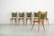 Italian Wooden Dining Chairs with Green Upholstery, 1950, Set of 6 11