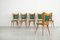 Italian Wooden Dining Chairs with Green Upholstery, 1950, Set of 6 11