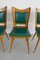 Italian Wooden Dining Chairs with Green Upholstery, 1950, Set of 6 20