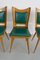 Italian Wooden Dining Chairs with Green Upholstery, 1950, Set of 6, Image 20