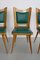 Italienische Esszimmerstühle aus Holz mit grünem Bezug, 1950, 6er Set 18