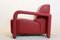 Italian Red Leather Armchairs from Marinelli, Italy, Set of 2 8