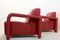 Italian Red Leather Armchairs from Marinelli, Italy, Set of 2, Image 10