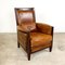 Vintage Sheep Leather Armchair with Mahogany Frame 7