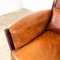 Vintage Sheep Leather Armchair with Mahogany Frame 9