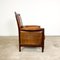 Vintage Sheep Leather Armchair with Mahogany Frame 2