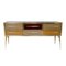 Italienisches Mid Century Sideboard aus Massivholz & Farbglas 2