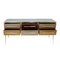 Mid Century Solid Wood and Colored Glass Italian Sideboard, Image 6