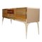 Credenza Mid-Century in legno massello e vetro colorato, Italia, Immagine 4