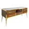 Mid Century Solid Wood and Colored Glass Italian Sideboard 3