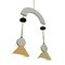 Mid-Century Modern Style White Lacquered Wood and Bronze Pendant Lamps 4