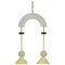 Lampes à Suspension Mid-Century de Style Moderne en Bois Laqué Blanc et Bronze 1