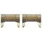 Mid-Century Modern Style Murano Glass and Brass Italian Commodes, Set of 2 1