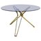 Dutch Modern Brass and Fumé Glass Circular Table 1