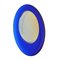 French Modern Sculptural Concave Handmade Yellow and Blue Glass Mirror 2