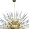 Mid-Century Italian Modern Style Sputnik Murano Glass and Brass Chandelier 2