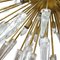 Lustre Mid-Century en Verre Murano et Laiton, Italie 6