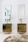 Mid-Century Italian Modern Style Glass and Golden Cabinets, Set of 2 10