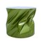 Modern Sculptural Metal Lacquered Green Side Table or Seat, Image 3