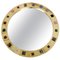 Specchio rotondo moderno in ottone con pietre semipreziose, Spagna, Immagine 1
