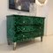 Mid-Century Italian Modern Solid Wood and Green Colored Glass Chest of Drawers 7