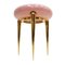German Pink Lacquered and Brass Coffee Table, Image 2