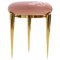 German Pink Lacquered and Brass Coffee Table 1