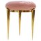 German Pink Lacquered and Brass Coffee Table, Image 1