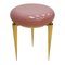 German Pink Lacquered and Brass Coffee Table, Image 4
