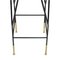 Italian Mid Century Square Black Lacquered Iron and Lime Cotton Velvet Stool, Image 5