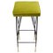 Italian Mid Century Square Black Lacquered Iron and Lime Cotton Velvet Stool, Image 1