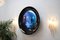 French Modern Sculptural Concave Handmade Black and Blue Glass Mirror, Image 9