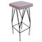 Pink Cotton Velvet and Black Lacquered Metal Italian Stool 1