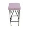 Pink Cotton Velvet and Black Lacquered Metal Italian Stool 3