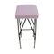 Pink Cotton Velvet and Black Lacquered Metal Italian Stool, Image 3