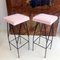 Pink Cotton Velvet and Black Lacquered Metal Italian Stool, Image 8