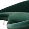 Sofá italiano curvo de terciopelo de algodón verde y latón al estilo de Ico Parisi, Imagen 4