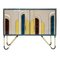 Italienische Mid-Century Sideboards aus Massivholz & Farbglas, 2er Set 2