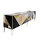 Mid-Century Solid Wood and Colored Glass Italian Sideboard 2