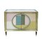 Buffets Italiens Mid-Century en Laiton et Verre Coloré, Set de 2 4