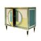 Italienische Sideboards aus Messing und farbigem Glas aus der Mitte des Jahrhunderts, 2er-Set 5