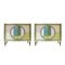 Mid-Century Brass and Colored Glass Italian Sideboards, Set of 2 2