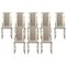 Französische Mid-Century Stühle aus Stahl & Messing von Michel Mangematin, 8er Set 1