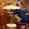 Mid-Century Modern Steel and Brass White Italian Table Lamp by Oscar Torlasco 12