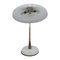 Lámpara de mesa italiana Mid-Century moderna de acero y latón en blanco de Oscar Torlasco, Imagen 5