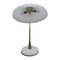 Lampe de Bureau Blanche Mid-Century en Acier et Laiton par Oscar Torlasco, Italie 5