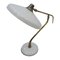 Lampe de Bureau Blanche Mid-Century en Acier et Laiton par Oscar Torlasco, Italie 2