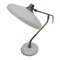 Mid-Century Modern Steel and Brass White Italian Table Lamp by Oscar Torlasco 2