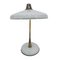 Lampe de Bureau Blanche Mid-Century en Acier et Laiton par Oscar Torlasco, Italie 3