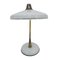 Mid-Century Modern Steel and Brass White Italian Table Lamp by Oscar Torlasco 3